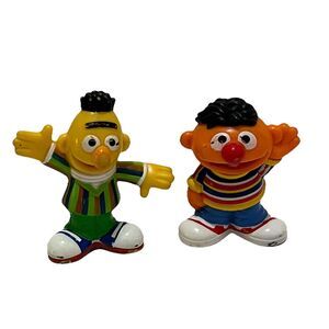 Sesame Street Workshop Ernie & Bert 3" PVC Figures Hasbro 2010 Cake Toppers